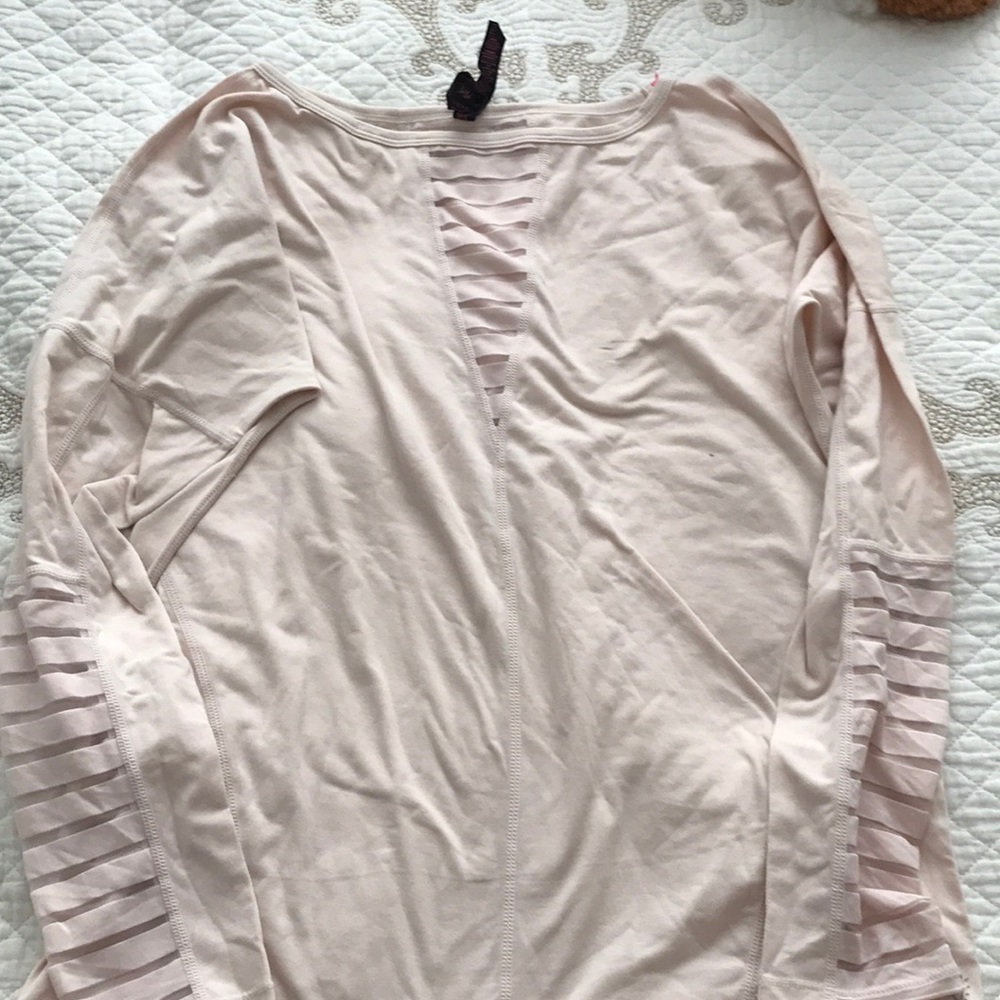 Betsy Johnson pink long sleeve work out top